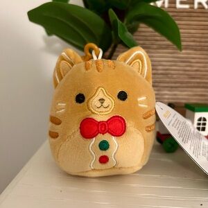 Squishmallows Tan Cat with Red Bow